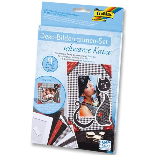 Bilderrahmen Bastelset Schwarze Katze, 9 Teile