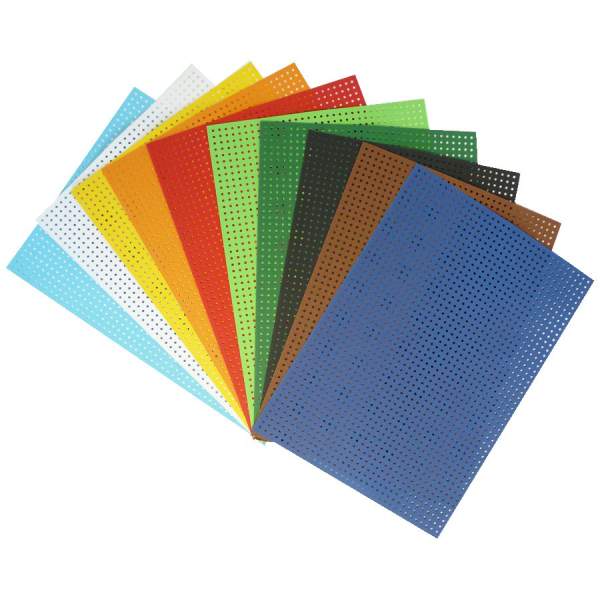 Stickkarton 10 Blatt bunt, 17,5 x 24,5cm, 300g/m²