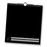 Dauerkalender mit Spiralbindung schwarz, 23 x 24 cm, 220 g m²