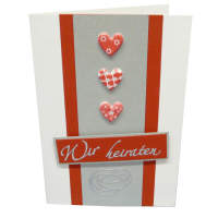 Reliefsticker Wir heiraten, 10 Blatt silber, ca. 10 x 24 cm