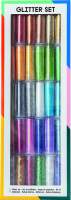 Glitter-Set, farbig sortiert, 30 Dosen Dekomaterial
