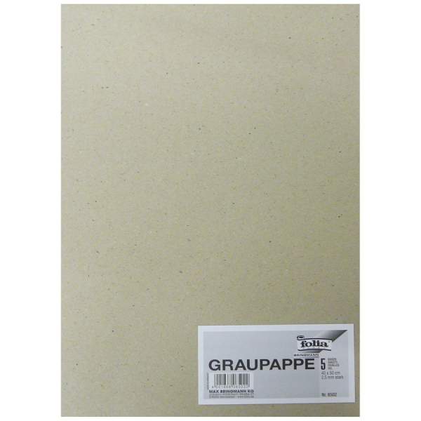 Graupappe 5 Bögen, 40x50 cm, 2,5 mm dick
