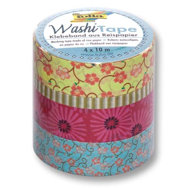 Deko Klebeband, Washi Tape Blumenregen, 4 Rollen