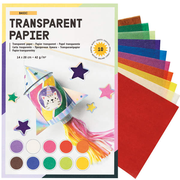 Transparentpapierheft 10 Blatt, 14x20 cm, 42g/m²