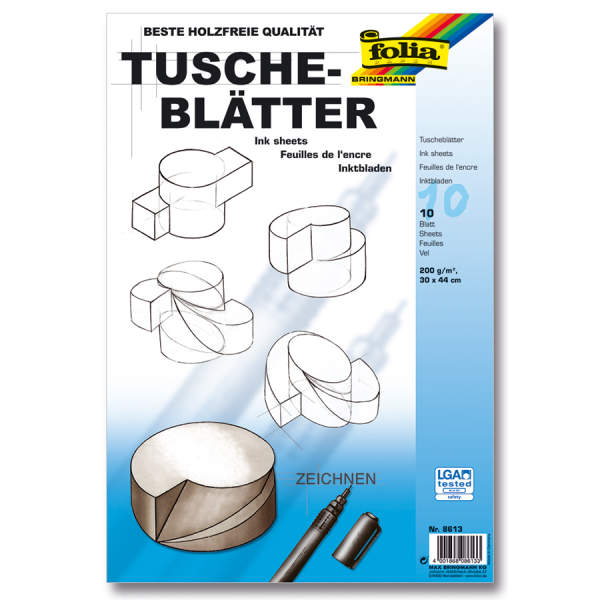 Tuscheblätter weiß, 30 x 44 cm, 10 Blatt, 200 g m²