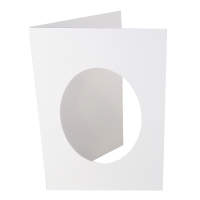 Passepartoutkarten weiß oval, 10 Stück,...
