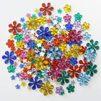 Schmucksteine Blumen, 200 Stück, Größen und Farben sortiert