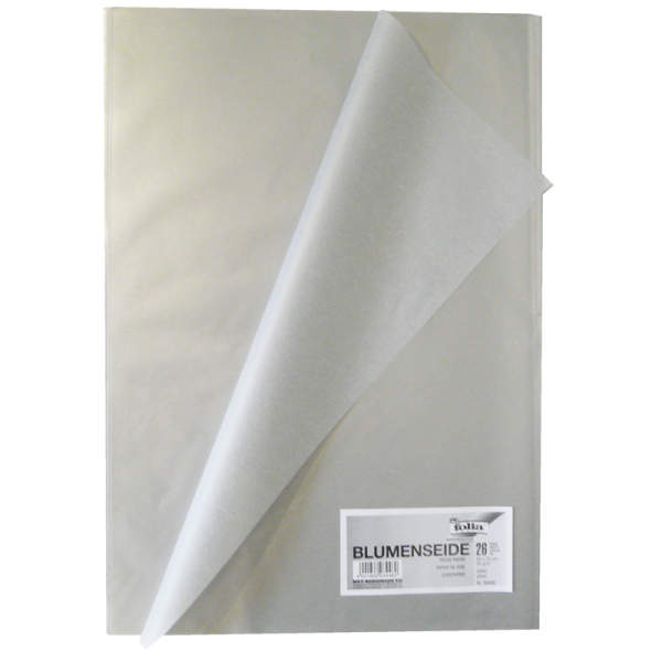Blumenseide 26 Bögen silber, 50x70 cm, 20g/m²