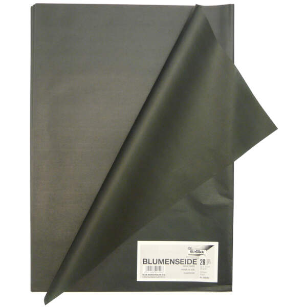 Blumenseide 26 Bögen schwarz, 50x70 cm, 20g/m²
