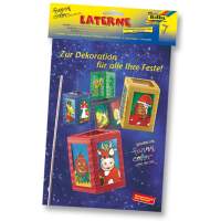 Laternenset rot 10 Set mit Rohling, Laternenfolie,...