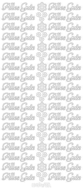 Konturensticker Alles Gute, gold glänzend, 1 Blatt