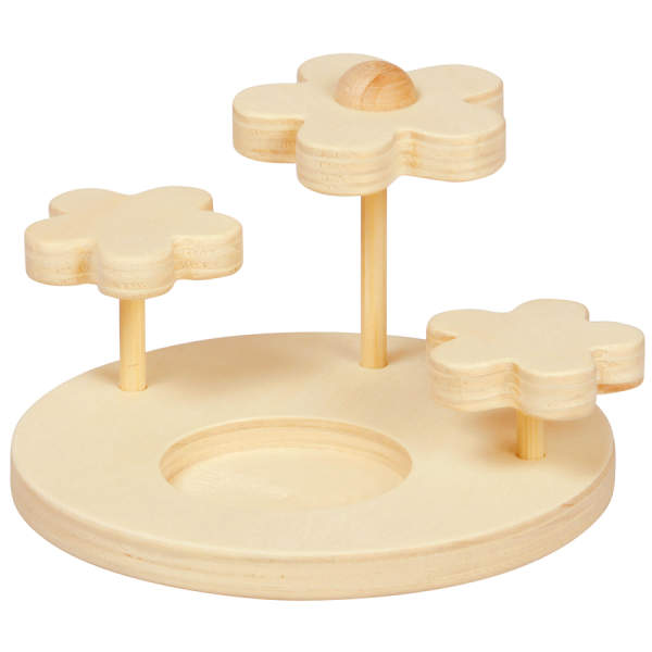 Teelichthalter Blumenwiese aus Holz