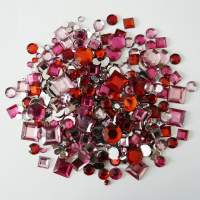 Schmucksteine Sweetheart, rot/rosa, eckig/rund, 550...