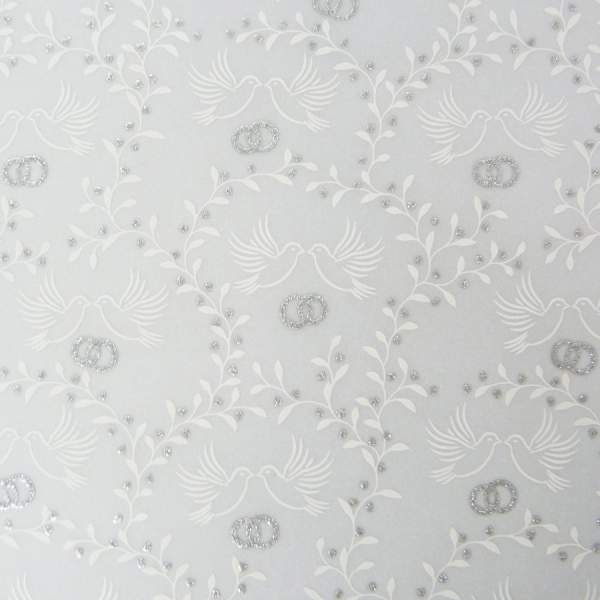 Transparentpapier Hochzeit Ringe & Tauben, 115 g/m², DIN A4, 5 Blatt