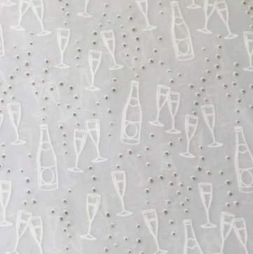 Transparentpapier Glitter Sektgläser, 115 g/m², DIN A4, 5 Blatt
