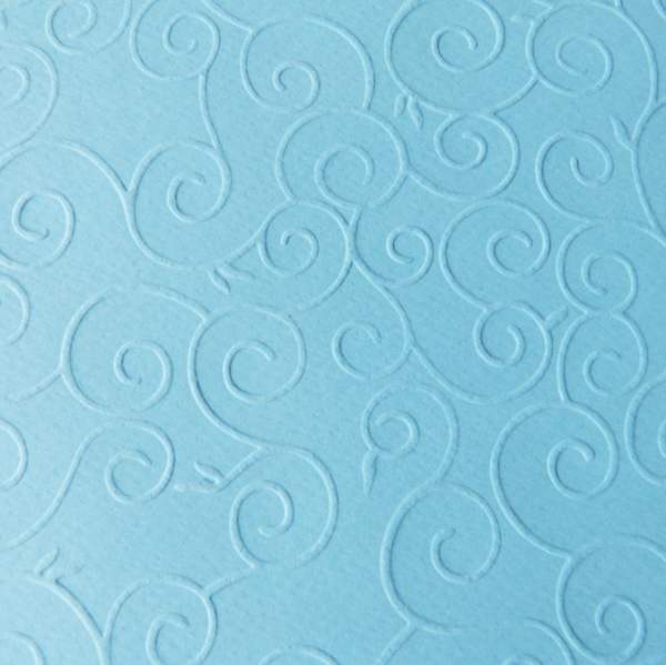 Prägekarton arabesken himmelblau, 220g/m², Din A4, 10 Blatt