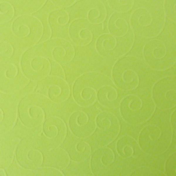 Prägekarton arabesken lindgrün, 220g/m², Din A4, 10 Blatt