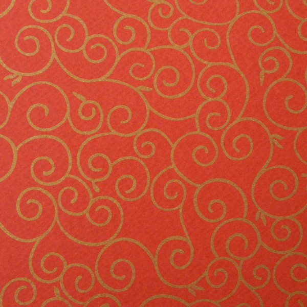 Fotokarton arabesken rot/gold, 220g/qm, DIN A4, 10 Blatt