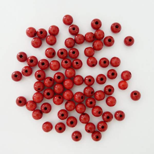 Holzperlen 8 mm rot, 90 Stück
