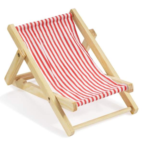Deko Liegestuhl 10 cm, rot-weiß