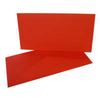 Doppelkarten rot lang 5 Stück DIN lang 10,5 x 21 cm