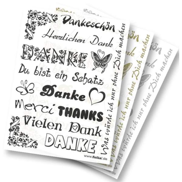Rubbelinge Danke, 3 Blatt