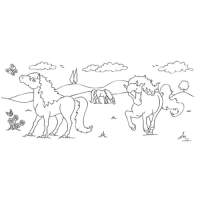 Ausmal-Laternenzuschnitt Ponys, 22 x 51 cm, 10 Bögen, 115 g/m²