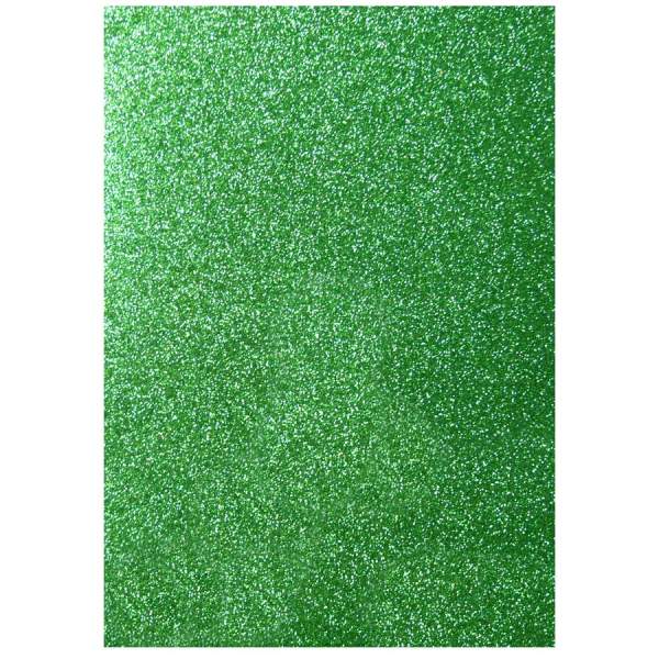Moosgummi grün Glitzer dunkelgrün selbstklebend 5 Bögen, 20x29 cm