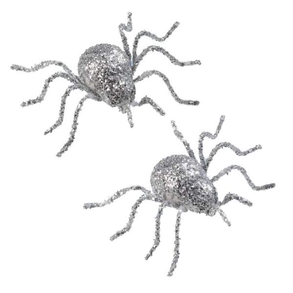 Spinnen silber 2 Stück, ca. 4 cm groß