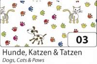 Motivkarton, Hunde,Katzen und Tatzen, 50x70 cm, 10 Bogen