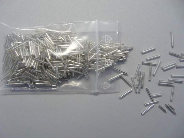 Stiftperlen silber, 30 g, ca. 10-12 mm lang