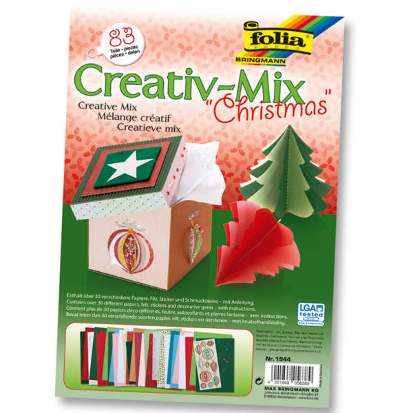 Bastelset Creativ Mix Christmas, 83 Teile Weihnachtspapiere Bastelpapier