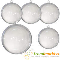 Kunststoffkugel transparent zerlegbar 14cm 5 Stk. Acrylkugeln