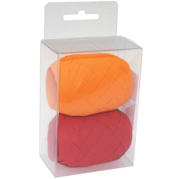 Ringelband 2er Set, rot+orange, je 8 mm dick, 20 m lang