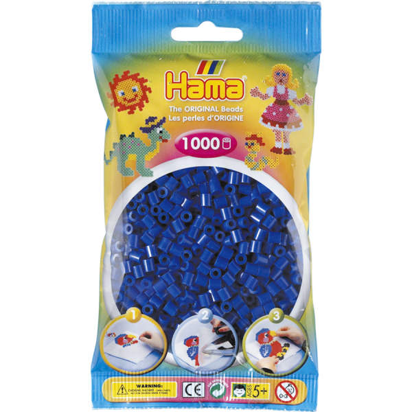 Bügelperlen blau, 1000 Stück, midi