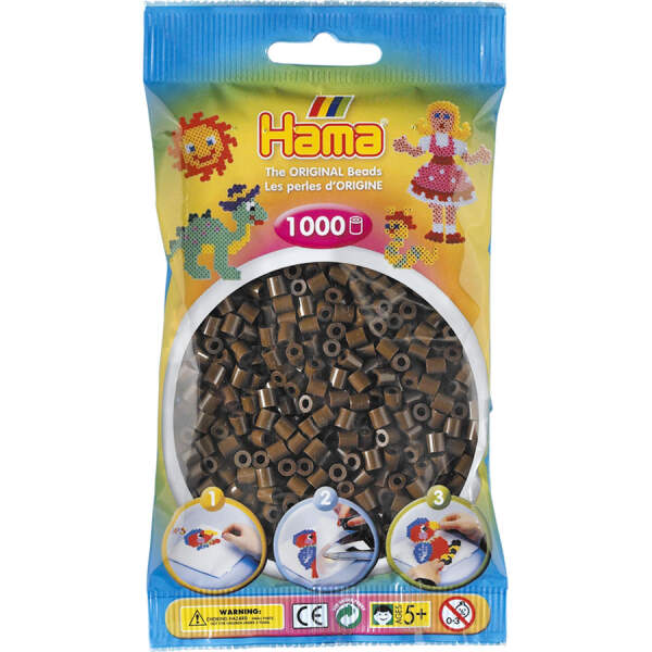Bügelperlen braun, 1000 Stück, midi