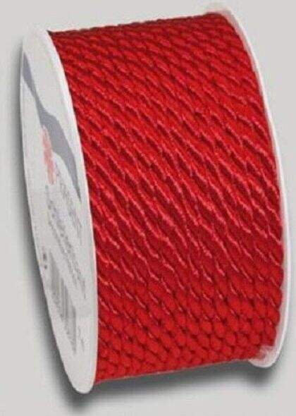 Kordel rot gedreht Rolle 5mm breit, 3m lang