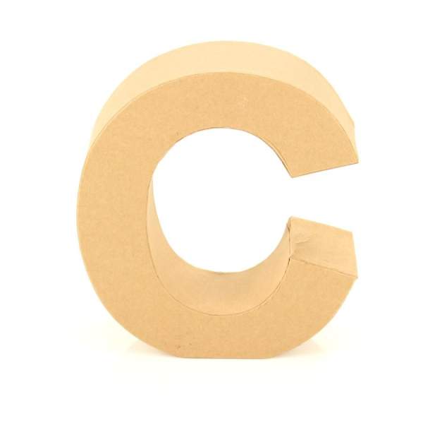 Papp Buchstabe C 17,5 x 5,5 cm Pappmache Dekobuchstabe