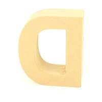 Papp Buchstabe D 17,5 x 5,5 cm Pappmache Dekobuchstabe
