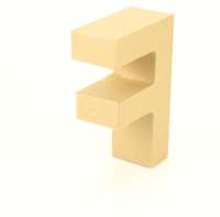 Papp Buchstabe F 17,5 x 5,5 cm Pappmache Dekobuchstabe