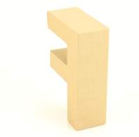 Papp Buchstabe F 17,5 x 5,5 cm Pappmache Dekobuchstabe