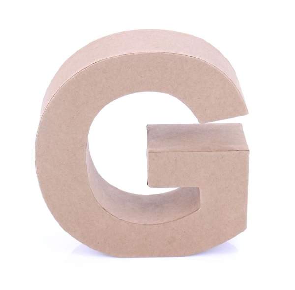 Papp Buchstabe G 17,5 x 5,5 cm Pappmache Dekobuchstabe