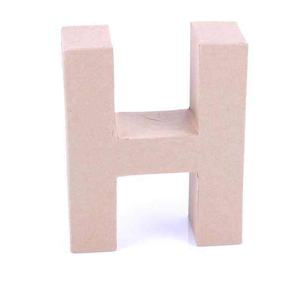 Papp Buchstabe H 17,5 x 5,5 cm Pappmache Dekobuchstabe
