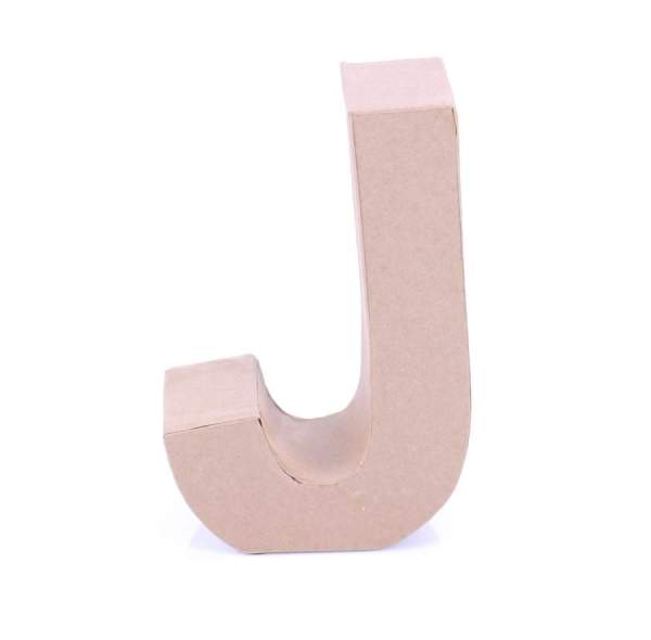 Papp Buchstabe J 17,5 x 5,5 cm Pappmache Dekobuchstabe