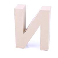 Papp Buchstabe N 17,5 x 5,5 cm Pappmache Dekobuchstabe