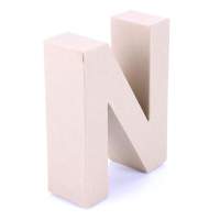 Papp Buchstabe N 17,5 x 5,5 cm Pappmache Dekobuchstabe