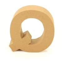 Papp Buchstabe Q 17,5 x 5,5 cm Pappmache Dekobuchstabe