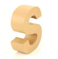 Papp Buchstabe S 17,5 x 5,5 cm Pappmache Dekobuchstabe