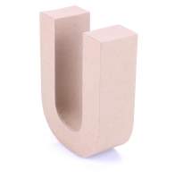 Papp Buchstabe U 17,5 x 5,5 cm Pappmache Dekobuchstabe