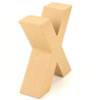 Papp Buchstabe X 17,5 x 5,5 cm Pappmache Dekobuchstabe